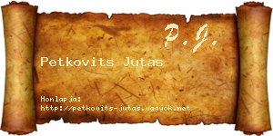 Petkovits Jutas névjegykártya
